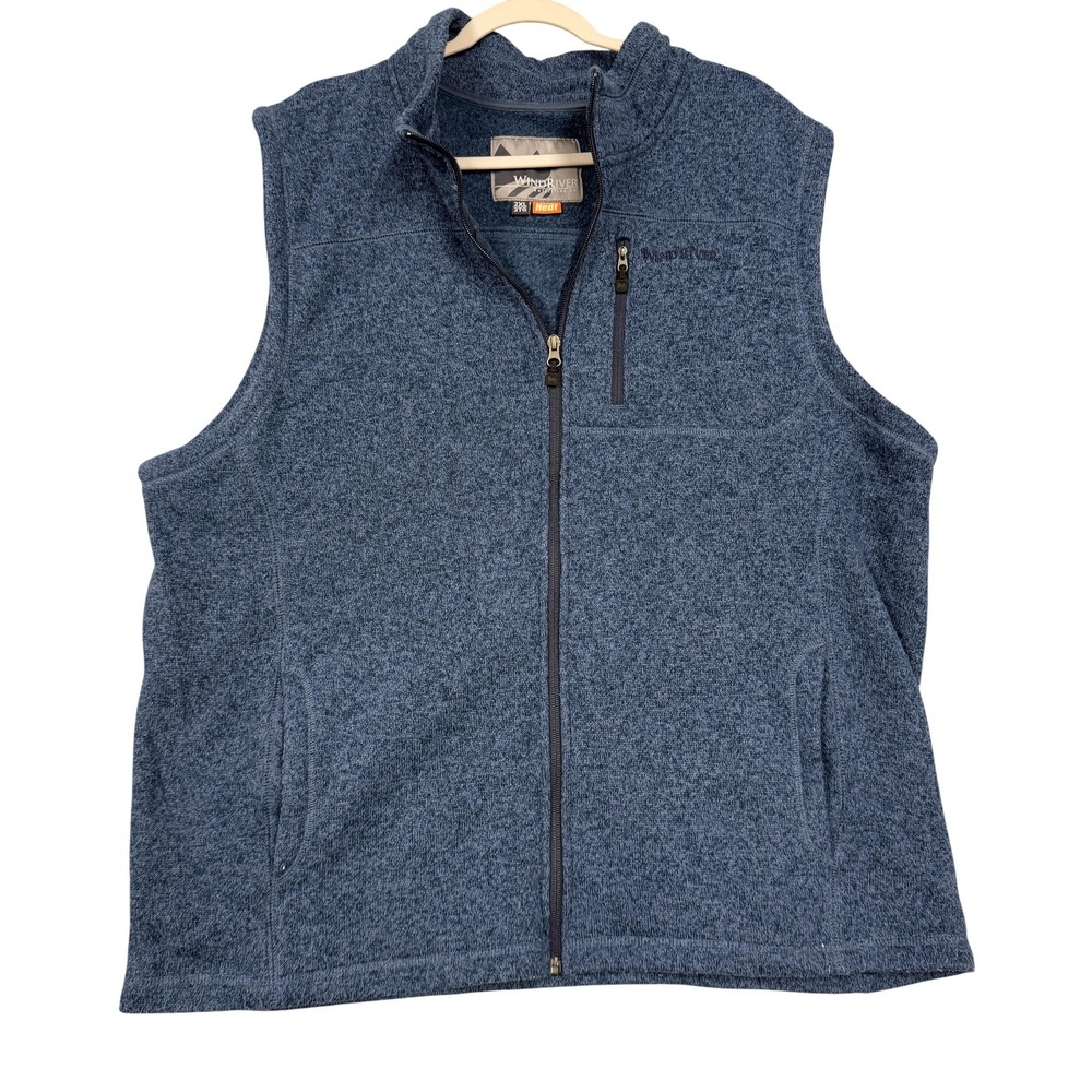 WindRiver Vest Mens 2XL Blue Fleece Full‎ Zip T-Max Heat Outdoor Hiking Casual